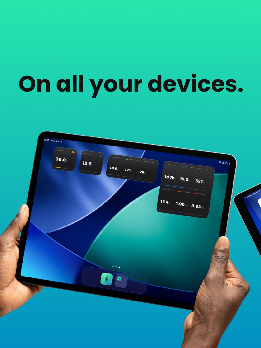 AmpWidgets on all your devices — widgets on an iPad home screen