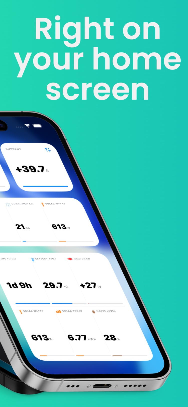 Victron metrics as widgets right on your iPhone home screen